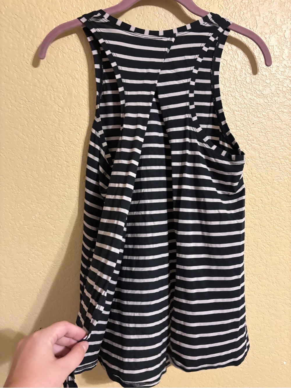 Lululemon Essential Tank Black and White Stripes